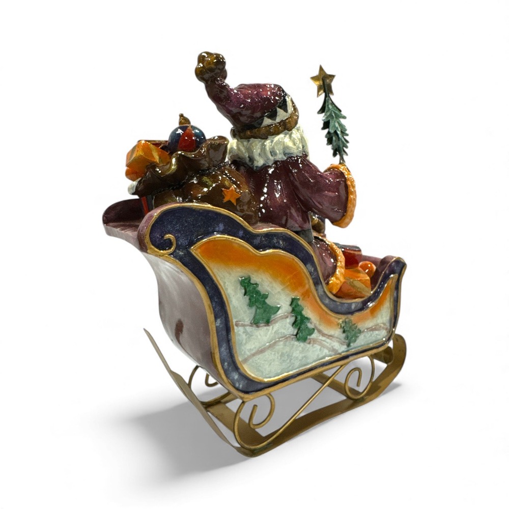 Vintage Santa Sleigh Snowman Christmas Tree Figurine Holiday Decor 11"‎ - Picture 5 of 8